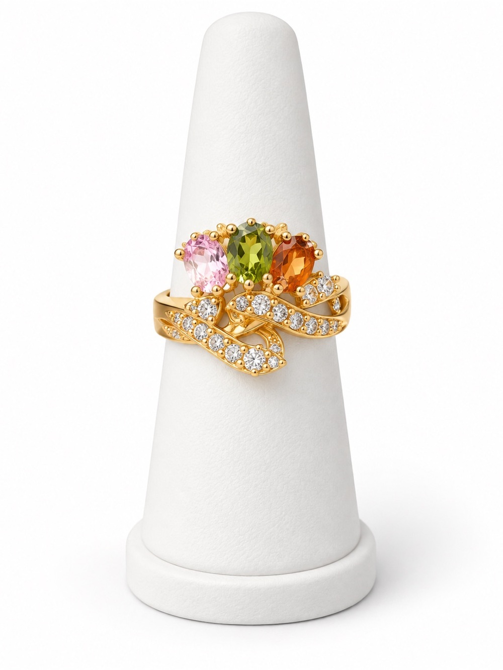 Colorful gemstone cluster ring size 5.75